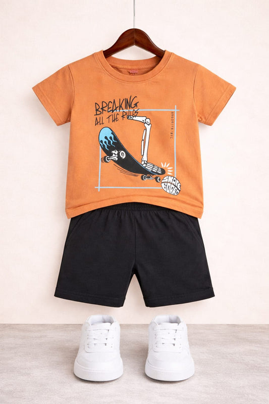 Brown Break the Rules Printed Nicker Suit Boys 214