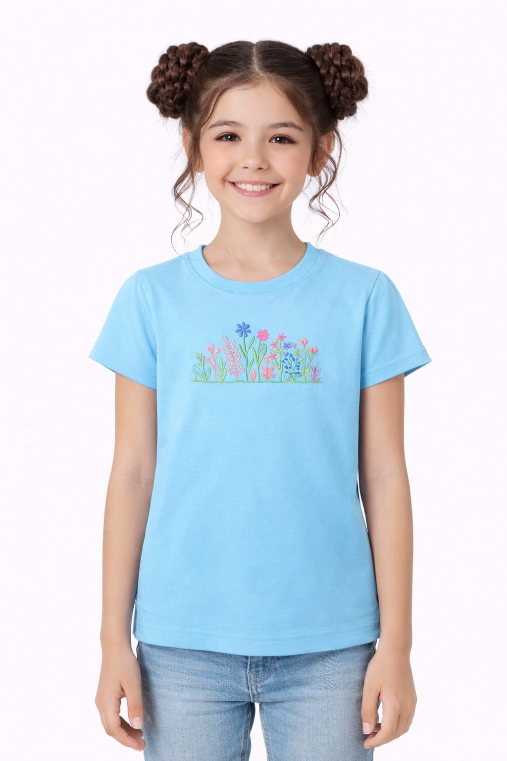 Sky Blue Sweet Bloom T-Shirt Girls 202