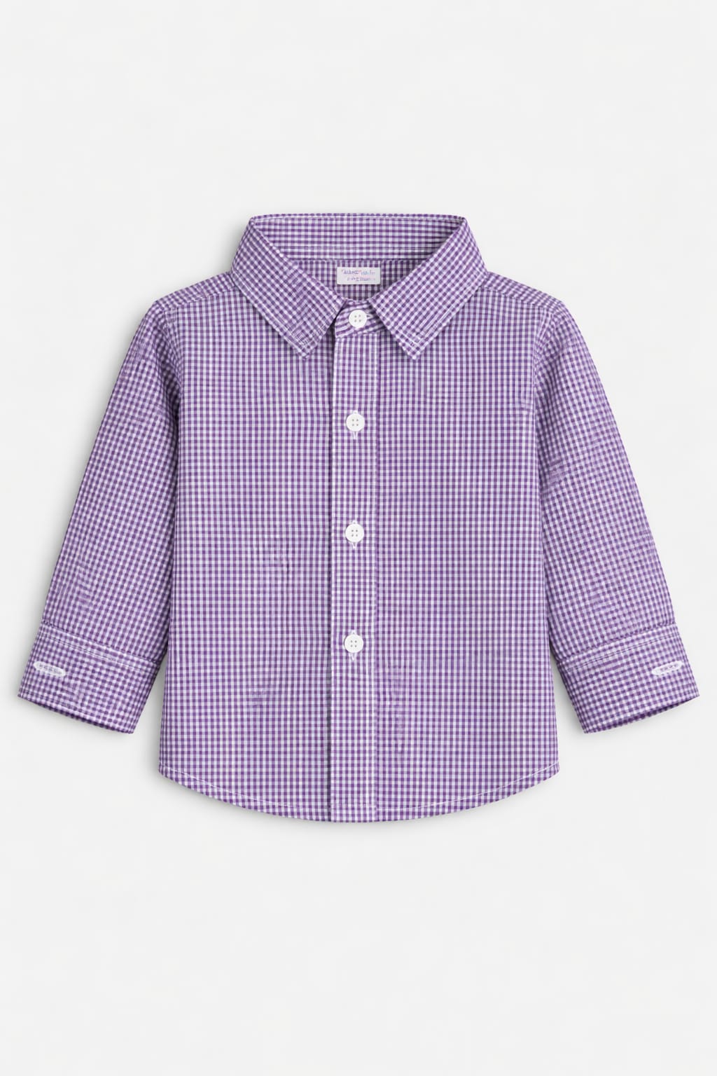 White Maron Checked Long Sleeve Dress Shirt