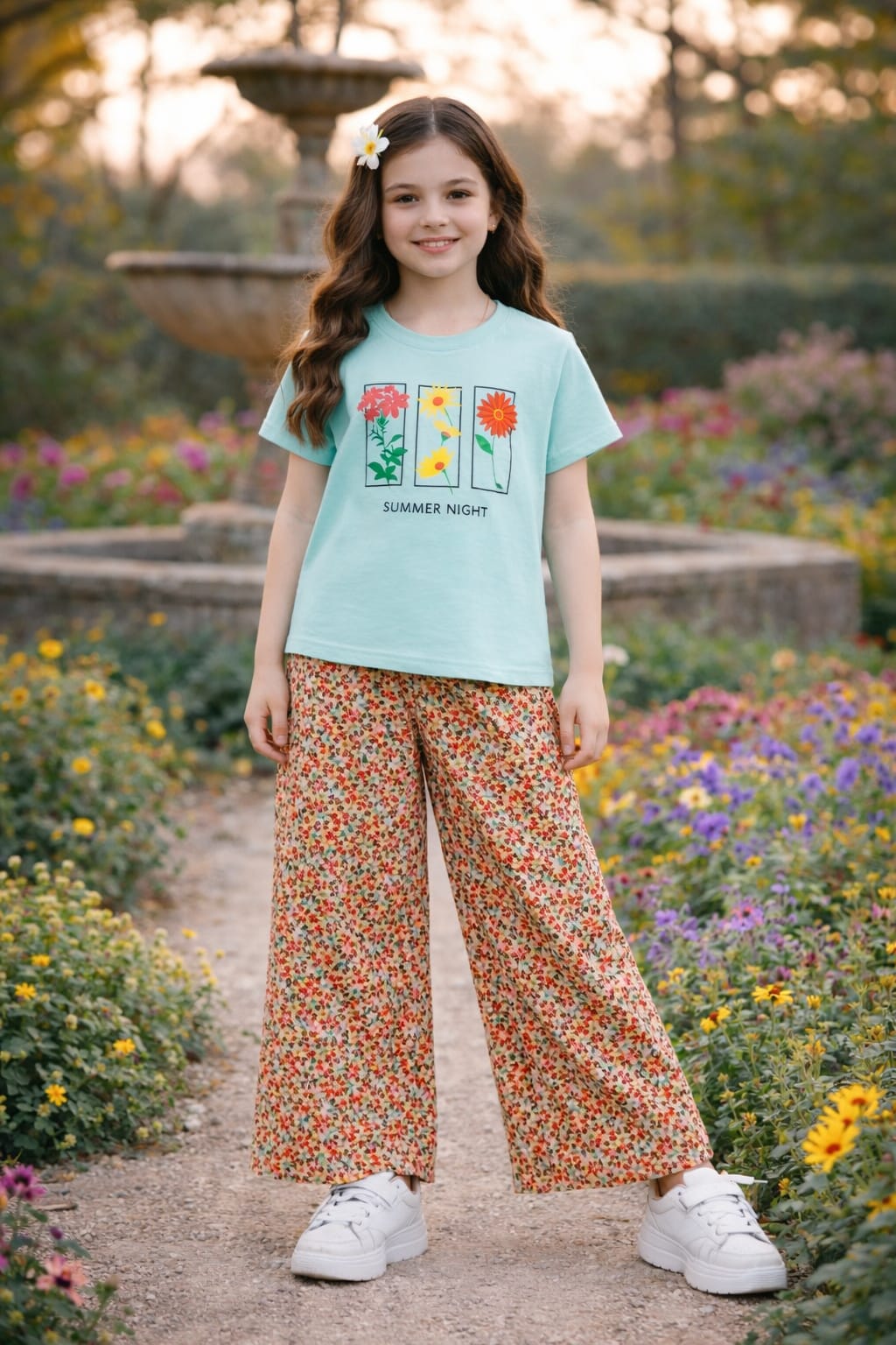 Summer Night Light Blue T-Shirt & Cotton Flapper 238