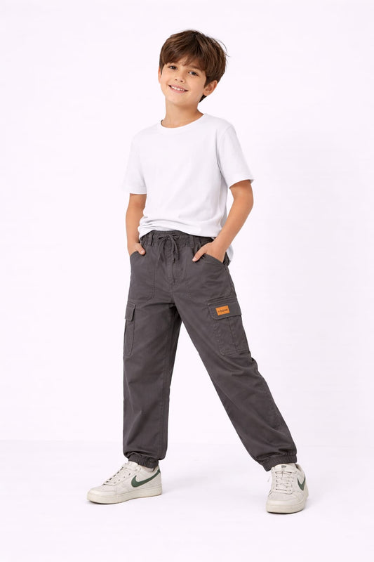Boys' Dark Grey  Cargo Jogger Pants 216