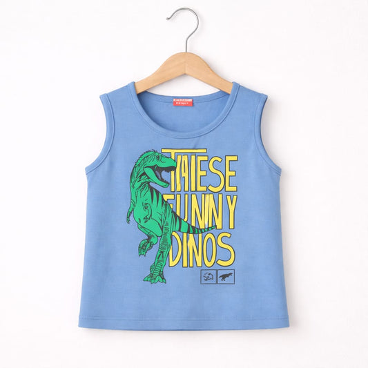 Summer Theme Sleeves Blue  T-Shirt Boys