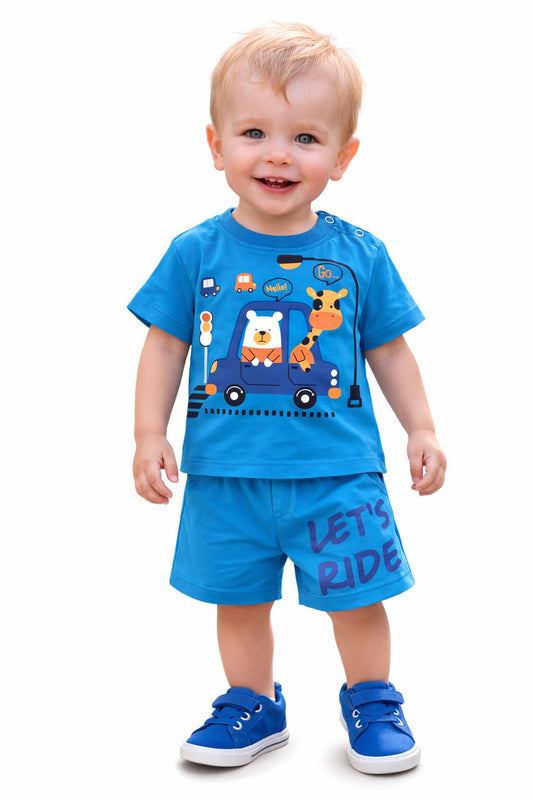 Blue Traffic Explorer [Wait Go] Printed Light Dark Grey Nicker Suit