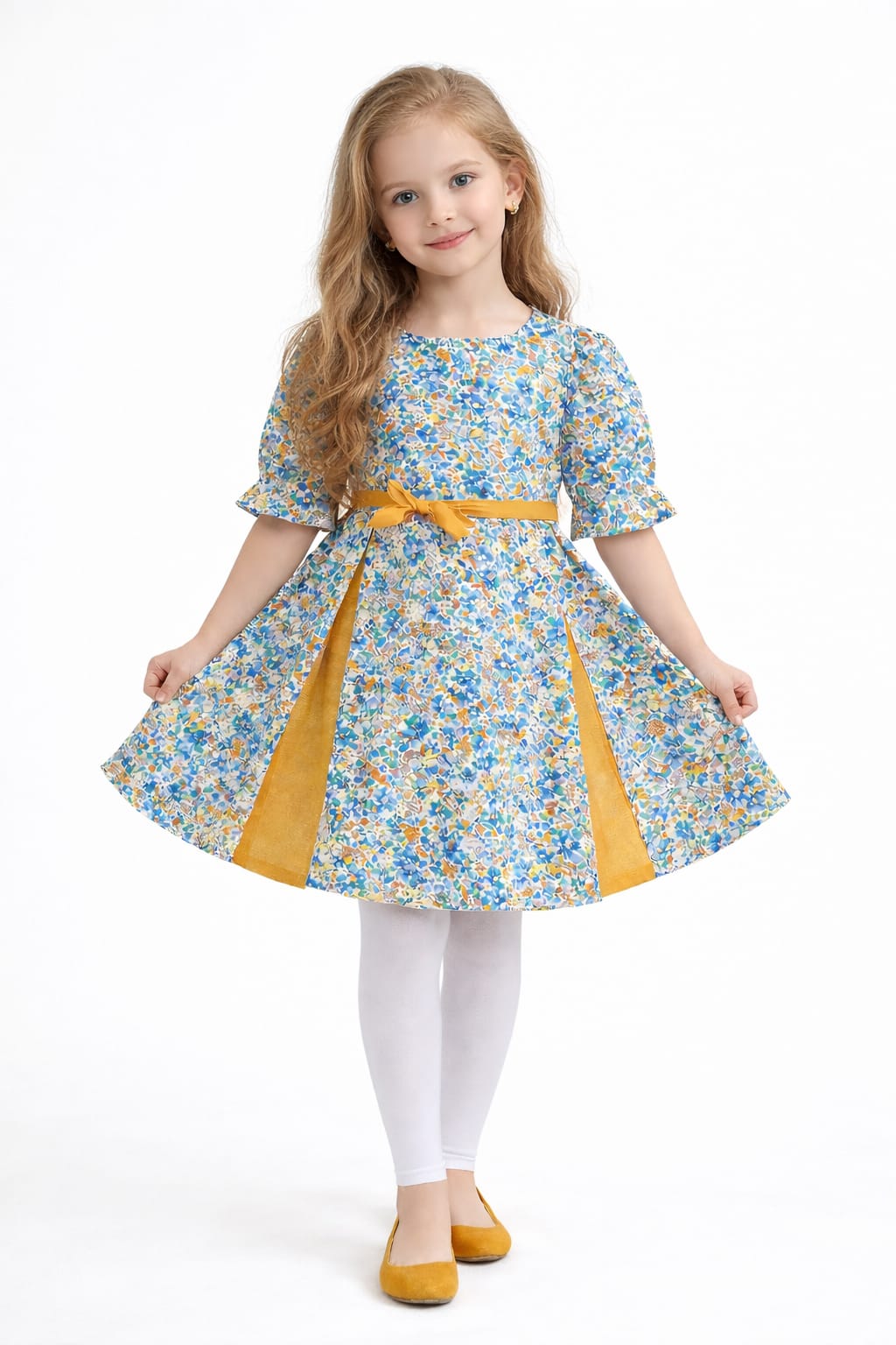 Multi-color Flower Printed Girls Top