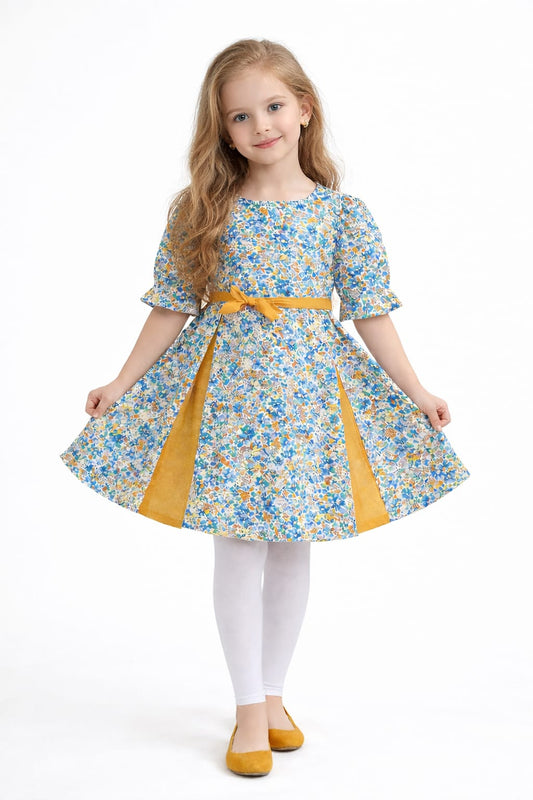 Multi-color Flower Printed Girls Top