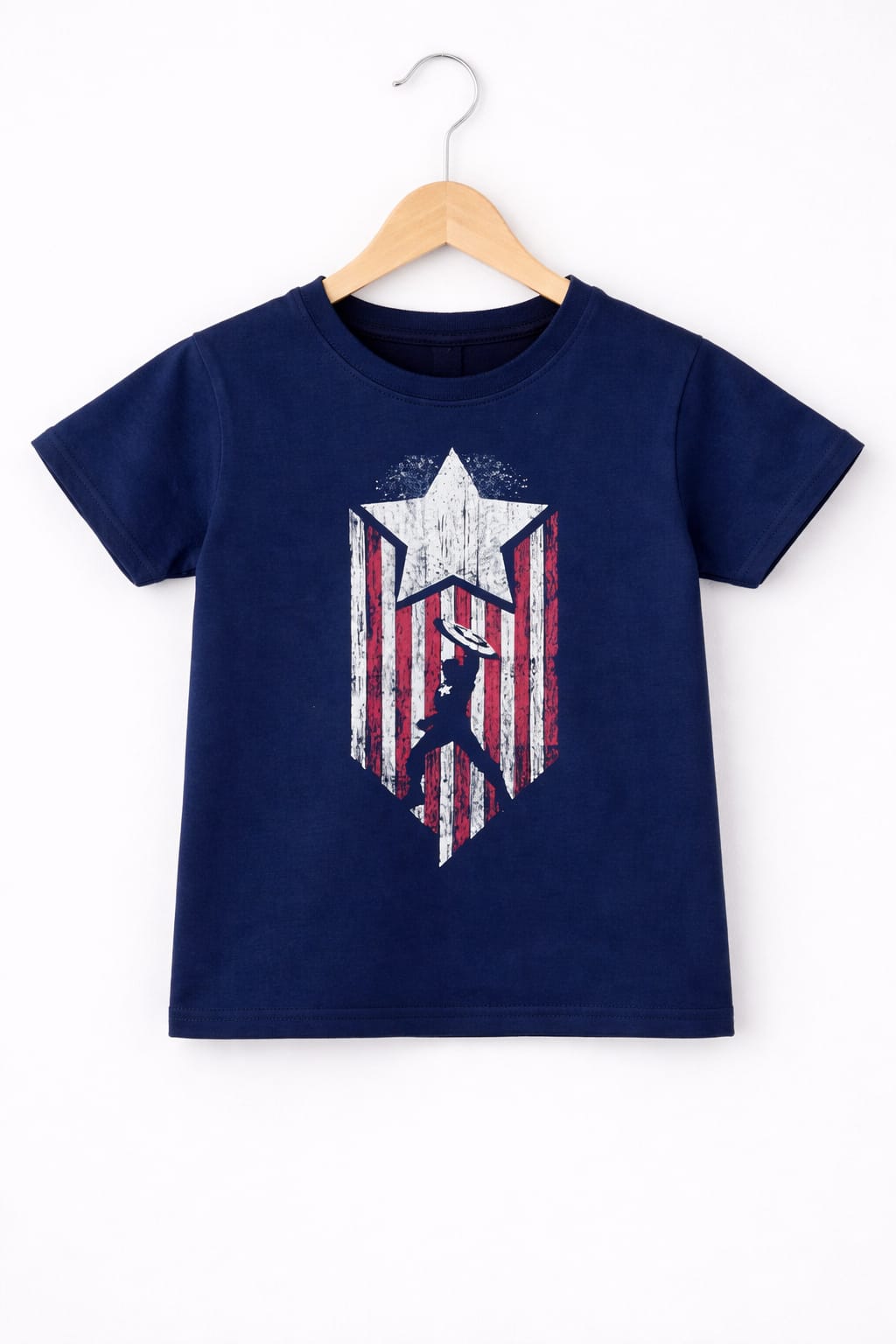 Captain American Navy with Star Printed Boys T-Shirt 251
