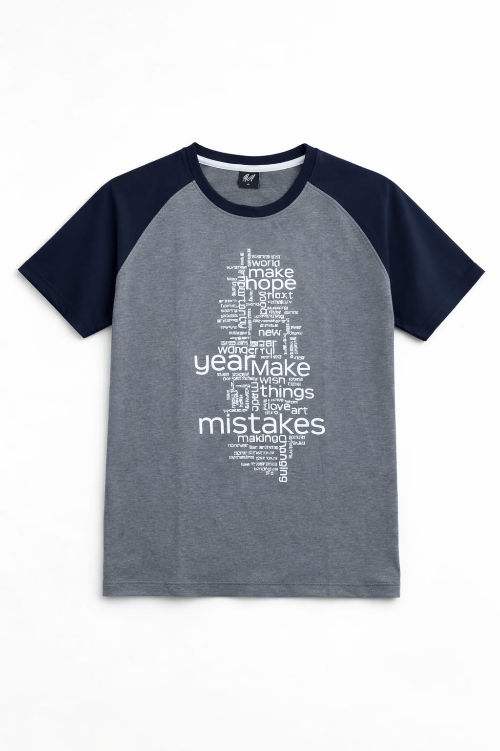 Urban Grey & Navy Motivation Text Printed Men's T-Shirt  538