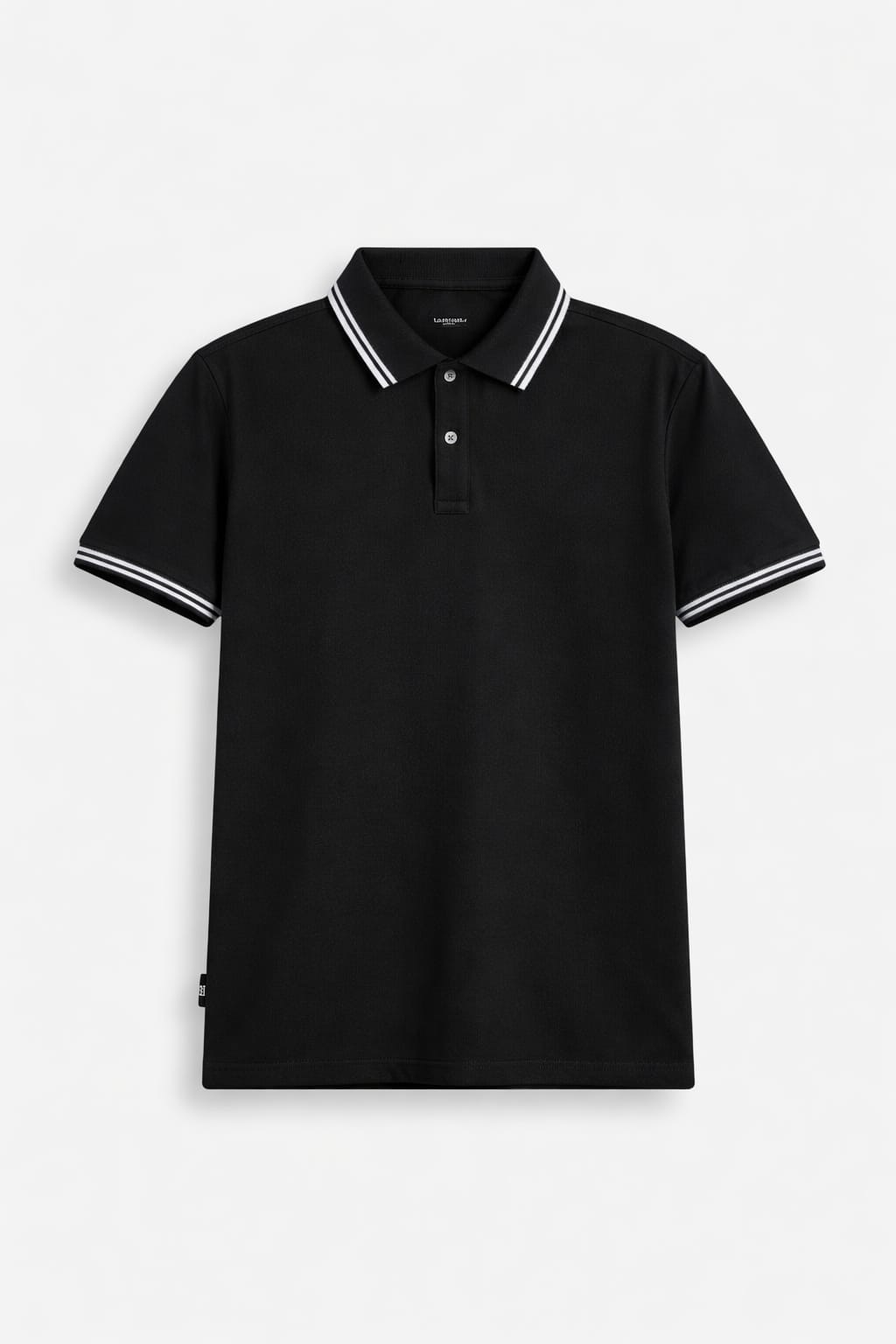 Men's Classic Black Contrast Collar Polo Shirt  538