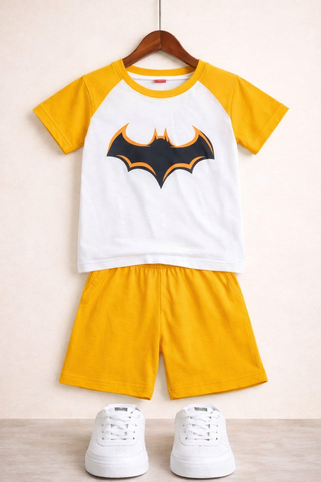 Little Bat Printed Yellow & White Nicker Suit Boys 223