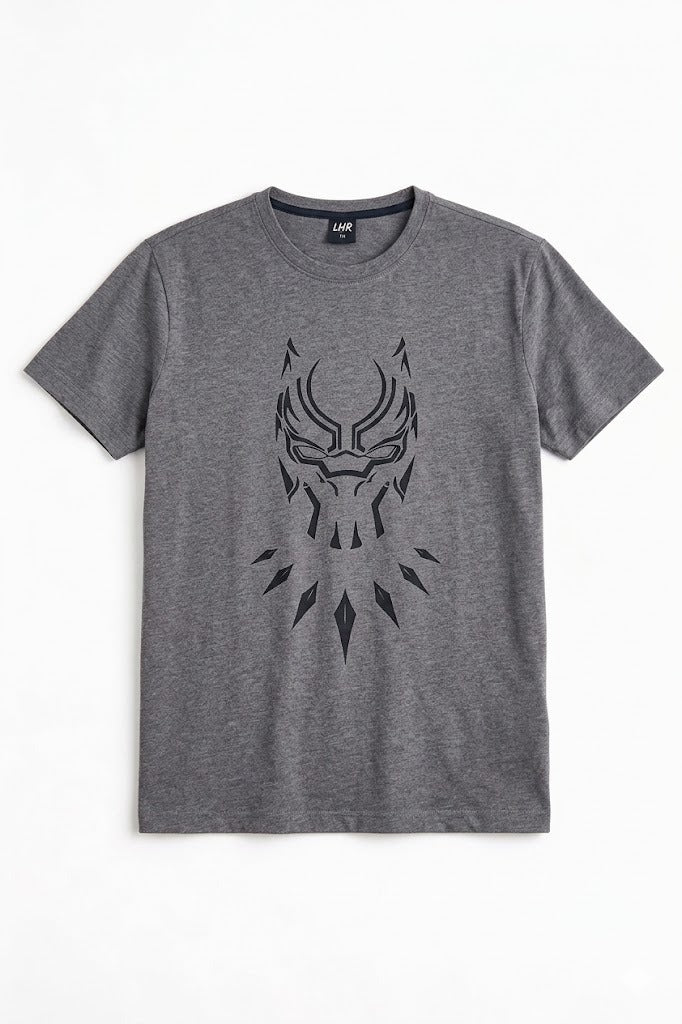 Grey Tribal Warrior Mask High Density Printed   Men's T-Shirt 546