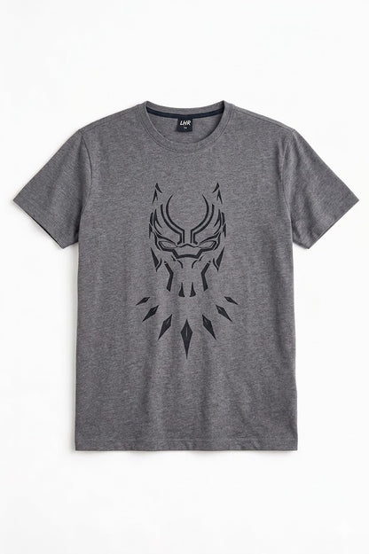 Grey Tribal Warrior Mask High Density Printed   Men's T-Shirt 546