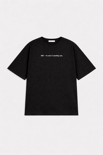 Black[ The Start of Something new..] Printed Boxy Fit Cotton Terry Men's T-Shirt 544