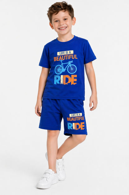 Ride Printed  Royal  Blue  Boys Nicker 502