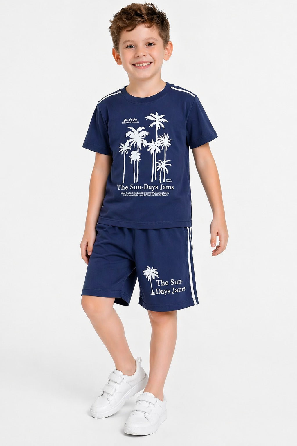 [The Sun-Days Jams] Printed Navy Boys Nicker 526