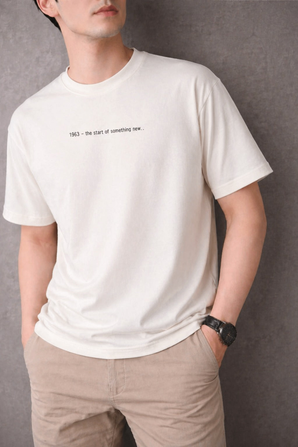 Off- White [ The Start of Something new..] Printed Boxy Fit Cotton Terry Men's T-Shirt 540