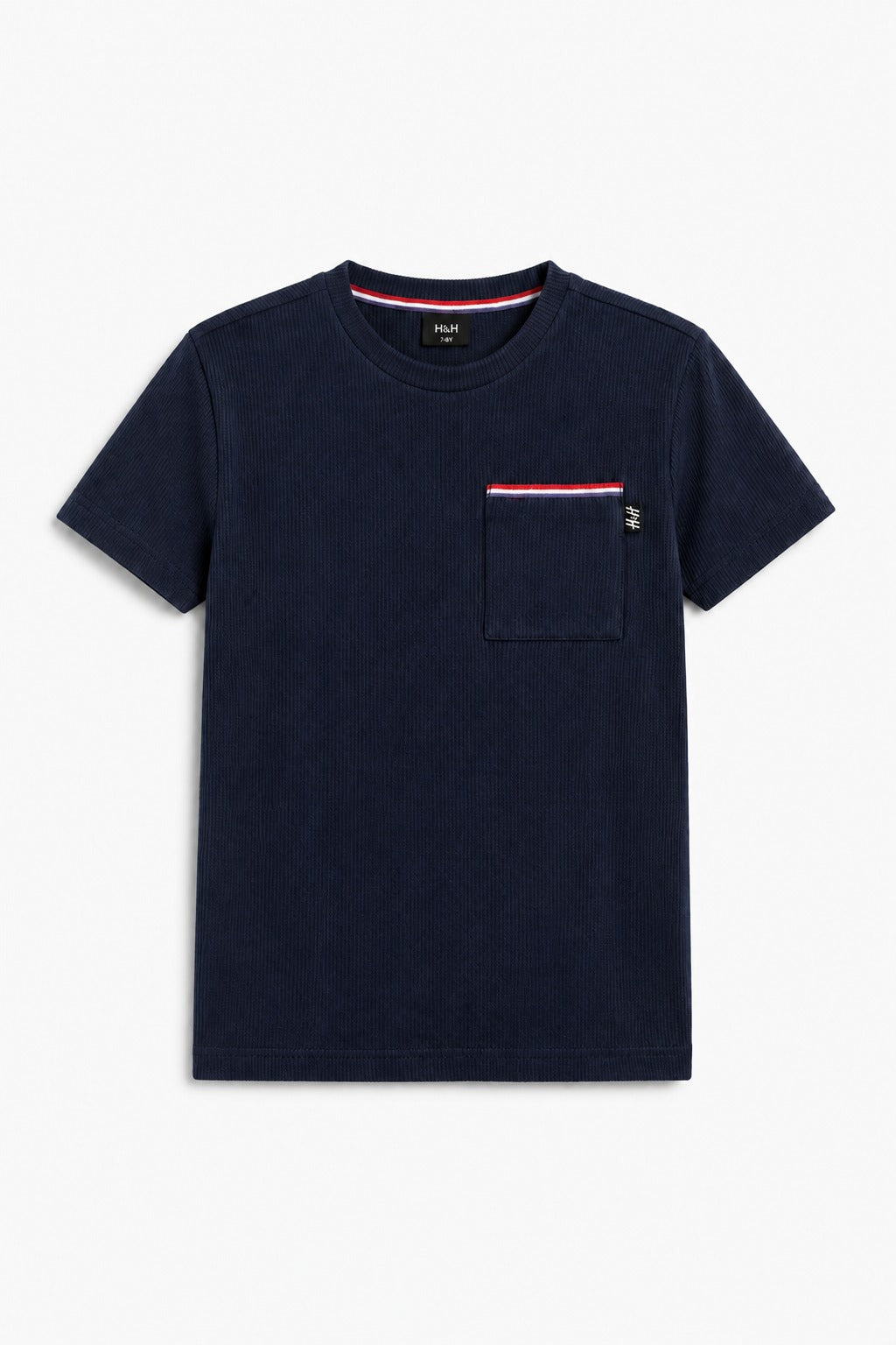 Navy Cotton Thermal tape pocket Men T shirt 544