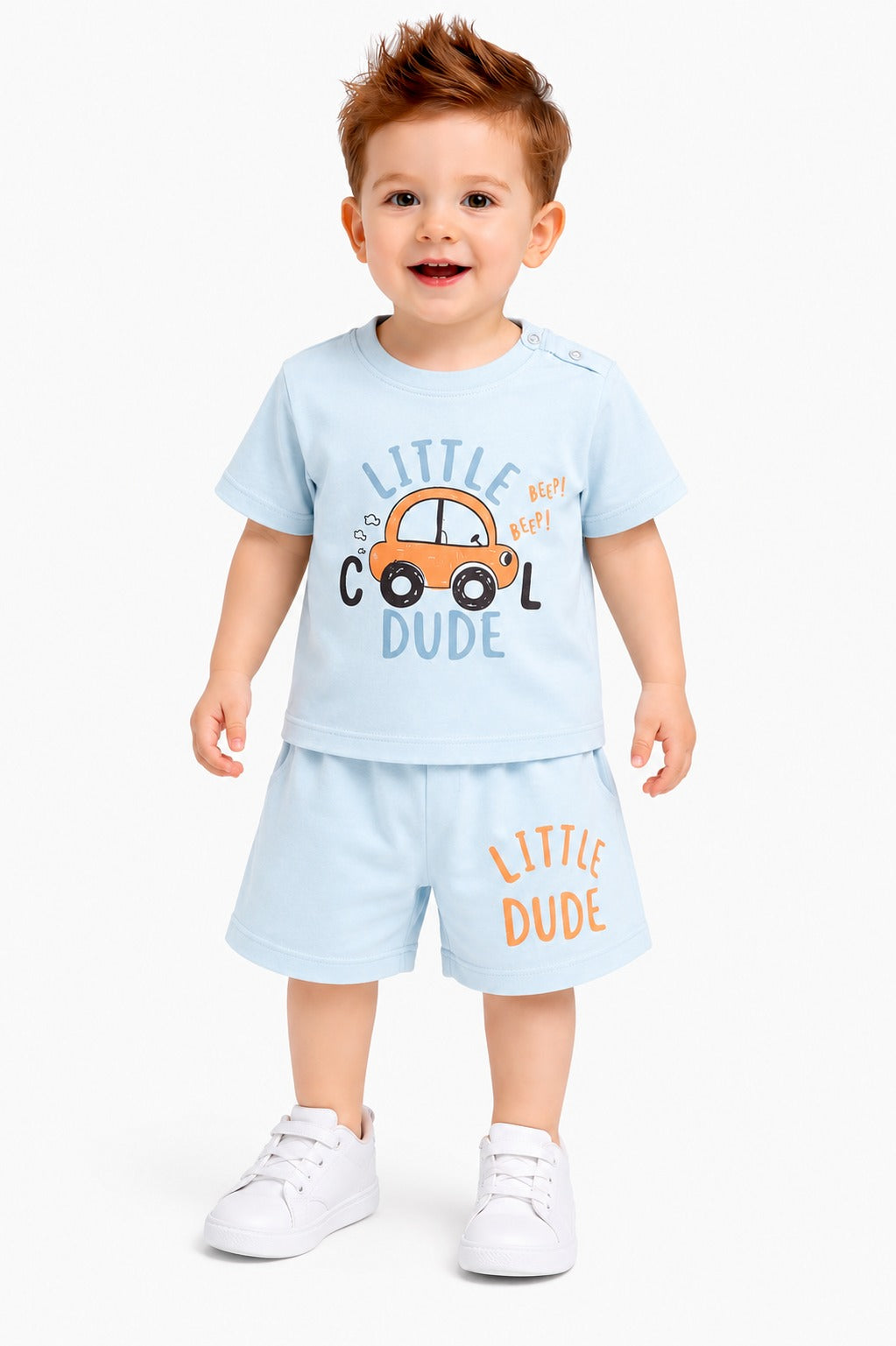 [ Little Cool Dude] Printed Sky blue New Born  Nicker Suit 221
