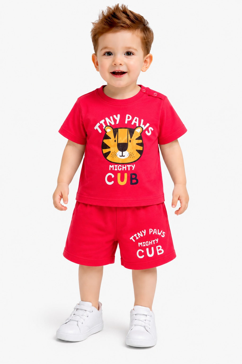 [Tiny Paws] Printed Red New Born  Nicker Suit 220