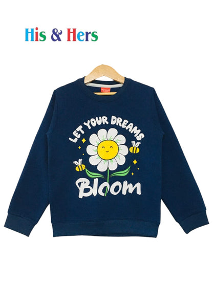Let Your Dream Bloom Navy Blue sweatshirt Girls 301