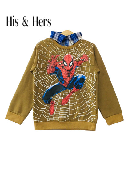 Spiderman Brown Double Sweatshirt Boys (001)