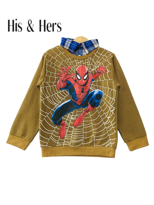 Spiderman Brown Double Sweatshirt Boys (001)