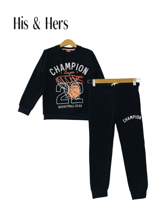 Champion Black  Tracksuit Boys 003