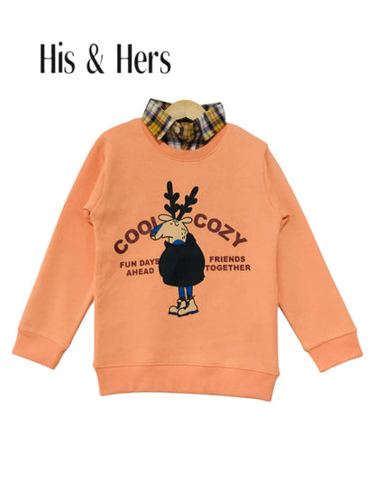 Cool & Cozy Peach Double Sweatshirt Boys 004