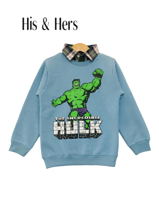 Hulk Light Blue Double Sweatshirt Boys (001)