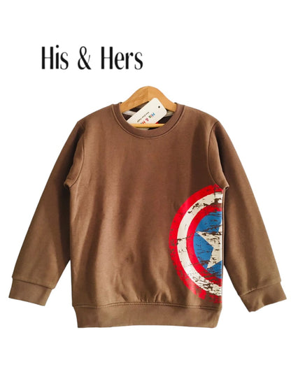 Captain America Brown Sweatshirt Boys (007)