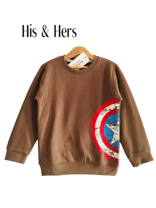Captain America Brown Sweatshirt Boys (007)