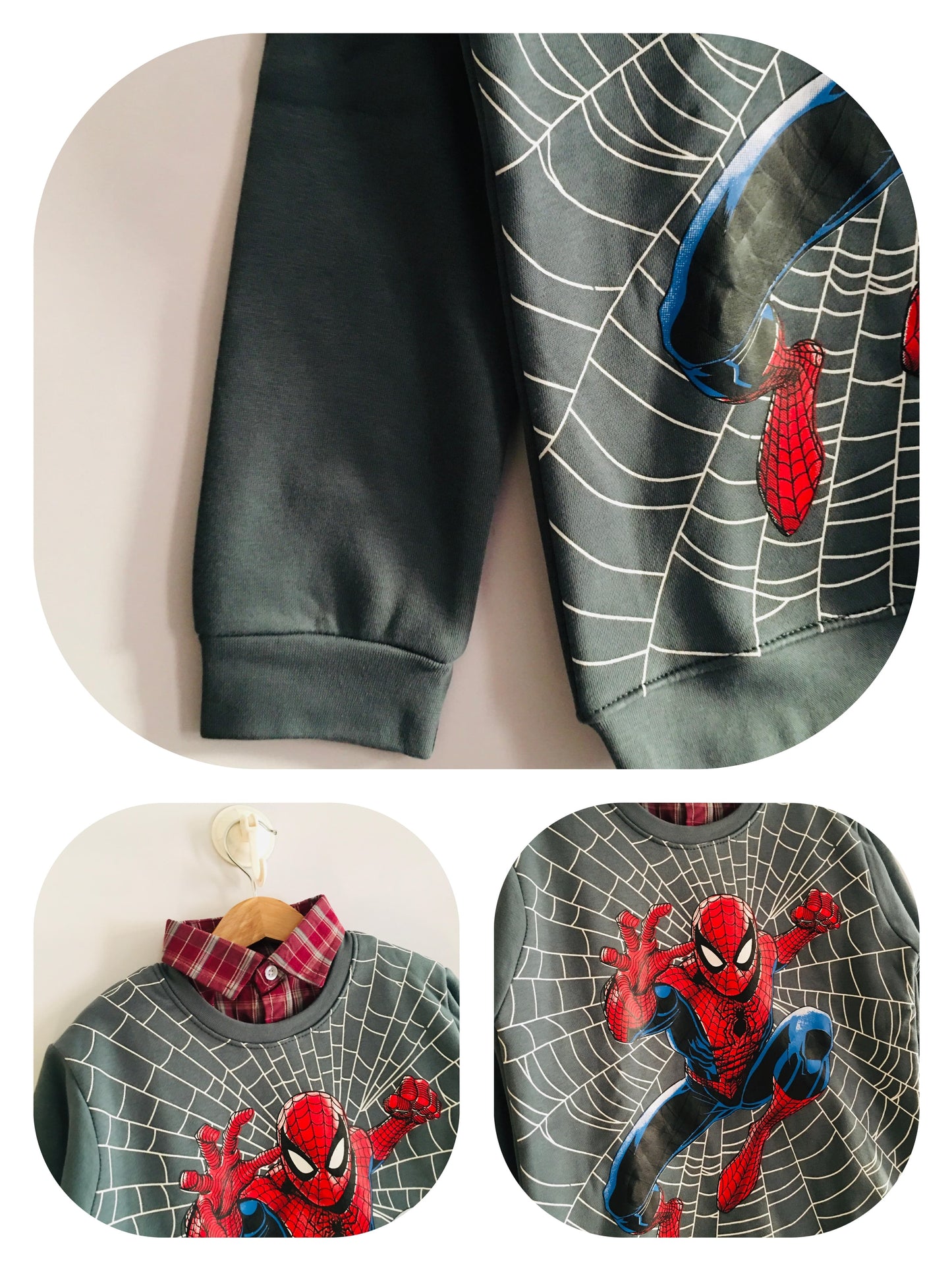 Spiderman Gray Double Sweatshirt (004)