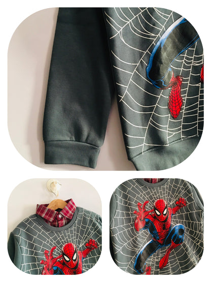 Spiderman Gray Double Sweatshirt (004)