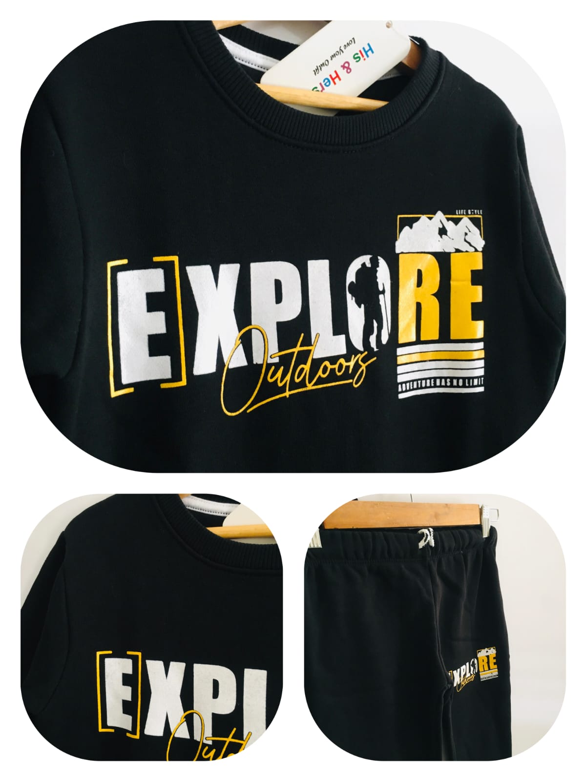 EXPLORE Black Tracksuit Boys 307