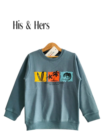Ready for Vacation Blue Sweatshirt Boys  005A