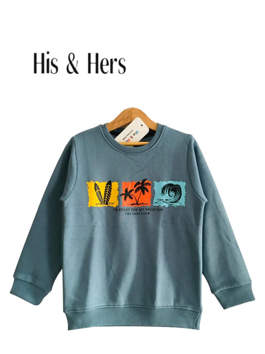 Ready for Vacation Blue Sweatshirt Boys  005A