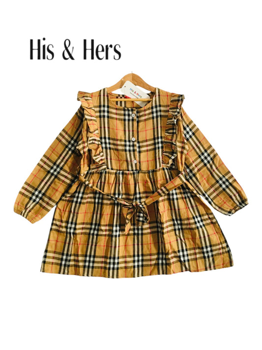 Skin & Black  Checked Girl Top Girls (008)
