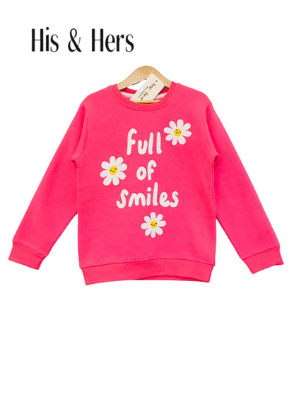 Full Of Smile Pink Sweat shirt Girls (001)
