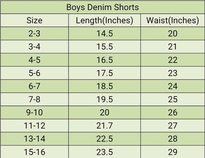 Elastic Waist &Cuffed Hem Dark -Blue Denim Shorts Boys