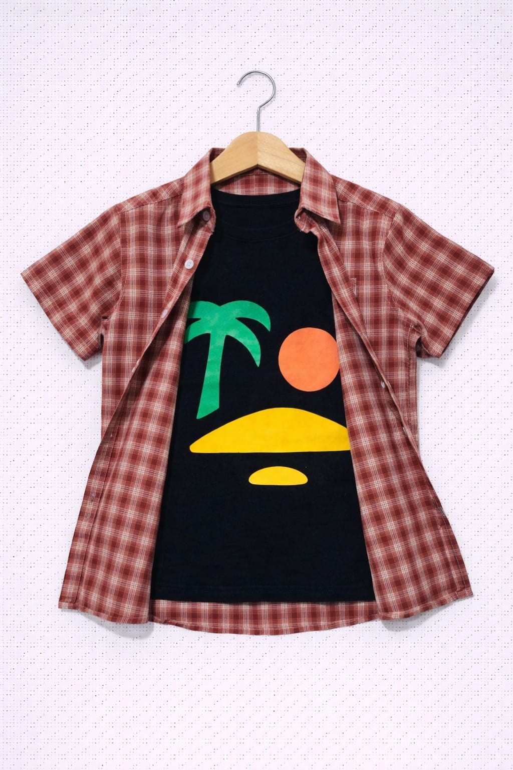 Red & White Checked Double Casual Shirt Boys 208