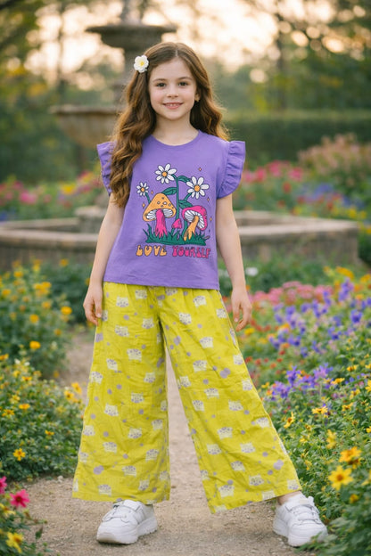 Love Yourself Purple Sleeveless T-Shirt & Cotton Flapper 238