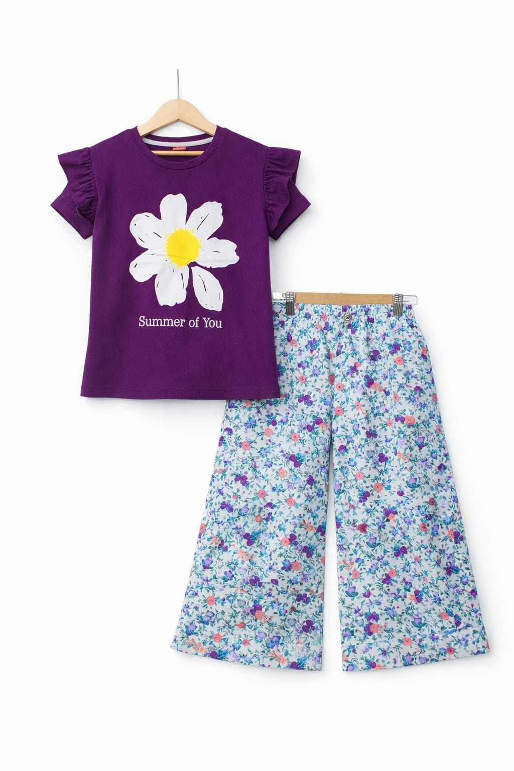 Summer of You Deep Purple Sleeveless T-Shirt & Cotton Flapper 238