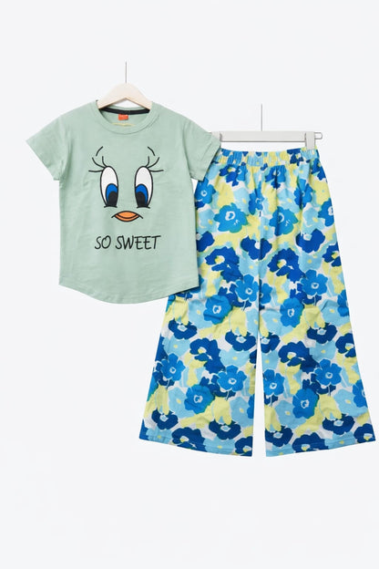 So Sweetie Light Blue T-Shirt & Cotton Flapper 238