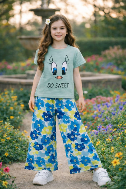 So Sweetie Light Blue T-Shirt & Cotton Flapper 238