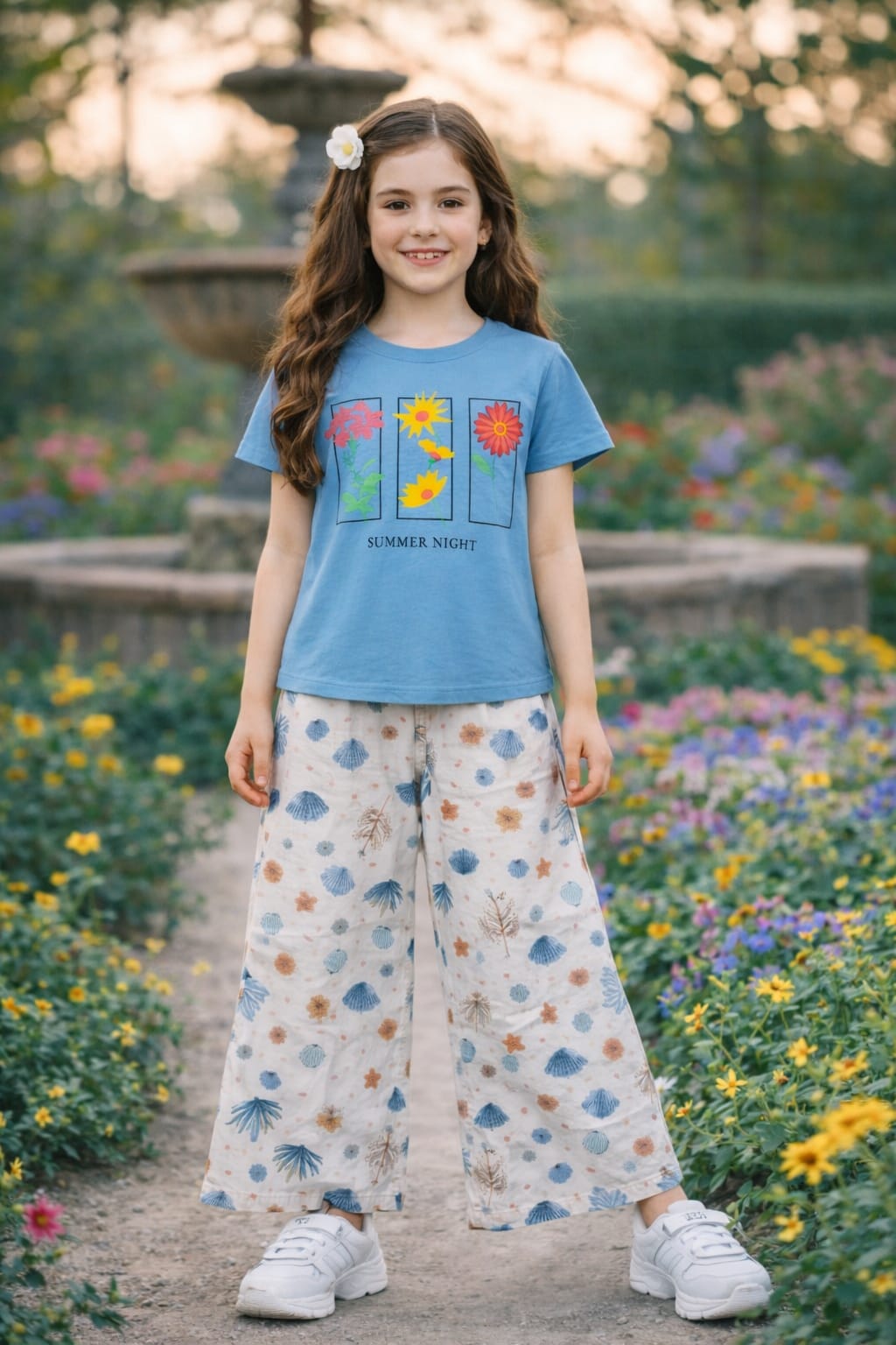Summer Night Blue T-Shirt & Cotton Flapper 204