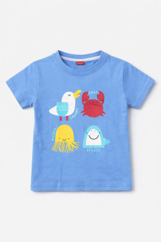 White Squawk red Snap Printed  T-shirt 220