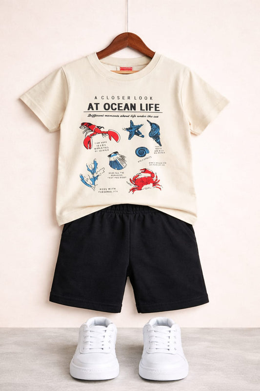 Ocean Life White Nicker Suit Boys 450
