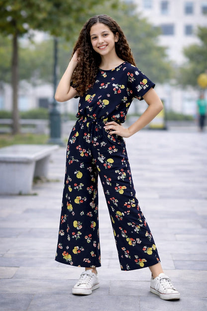 Lemon &Cherry Navy Cotten Girls Co-Oder Set 244