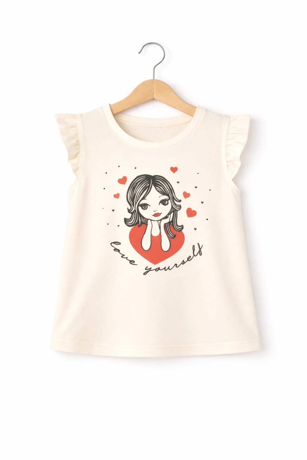 Love Yourself Cream T-Shirt Girls