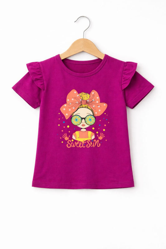 Sweet Girl Deep Pink T-Shirt Girls 420