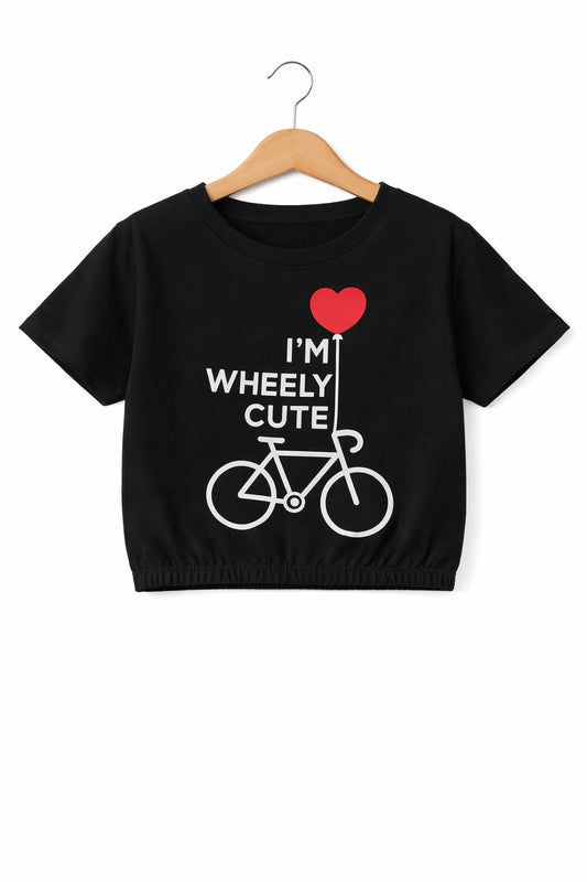 I'm Wheely Cute Black T-Shirt Girls 221